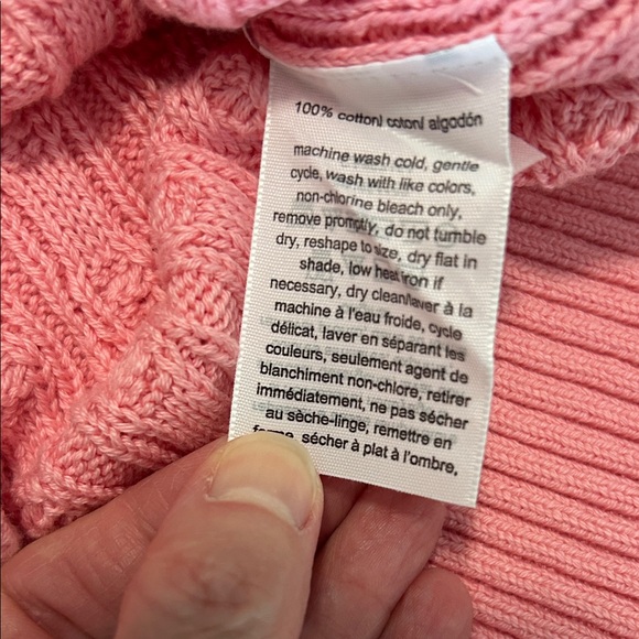 Tommy Hilfiger Pink Preppy Cable Knit Sweater Size Medium NWOT Casual - Picture 6 of 9